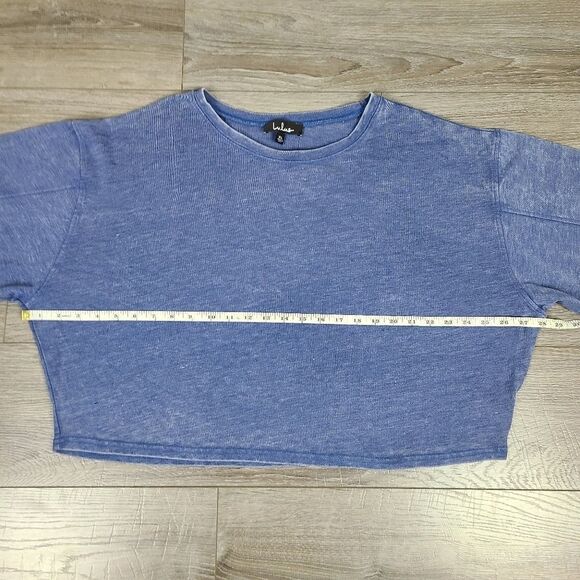 LULU'S Favorite Trend Washed Blue Cropped Pullover Sweatshirt XL - Picture 14 of 16